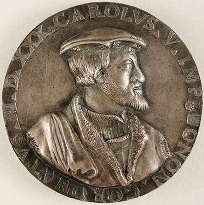 Kaiser Karl V. - Abguss der Krönungsmedaille. - 1530 (Vorderseite)