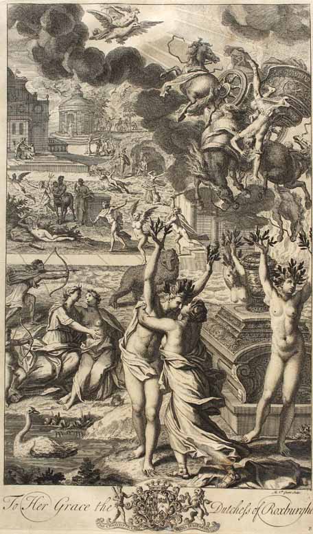 Ovidius Naso, Publius: Ovid's Metamorphosen in fifteen books London, 1717 Titelblatt zu Band zwei.