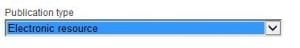 Drop-down menu: Electronic resource