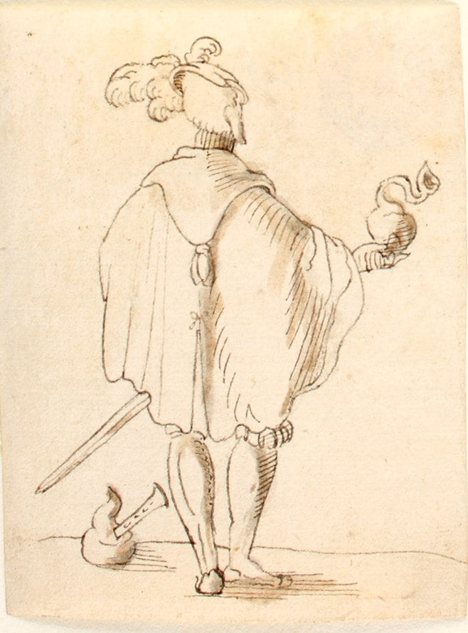 Peter Flötner: Männliche Rückenfigur Nürnberg, 16. Jahrhundert B 1674 T
