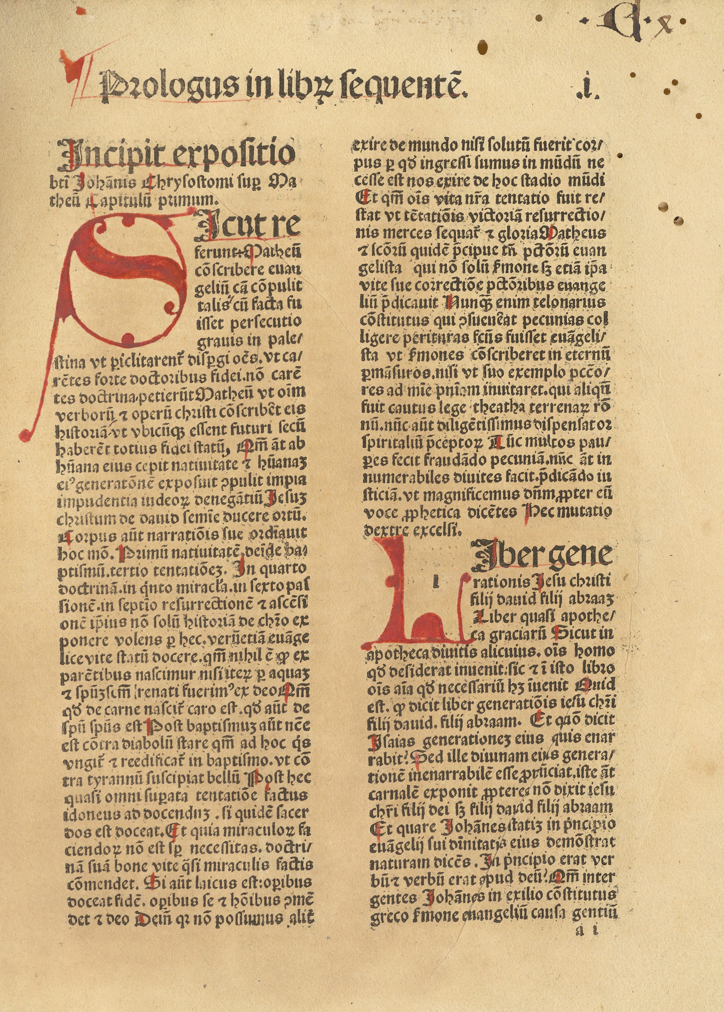 Seite aus einem Wiegendruck aus der Klosterbibliothek St. Jobst