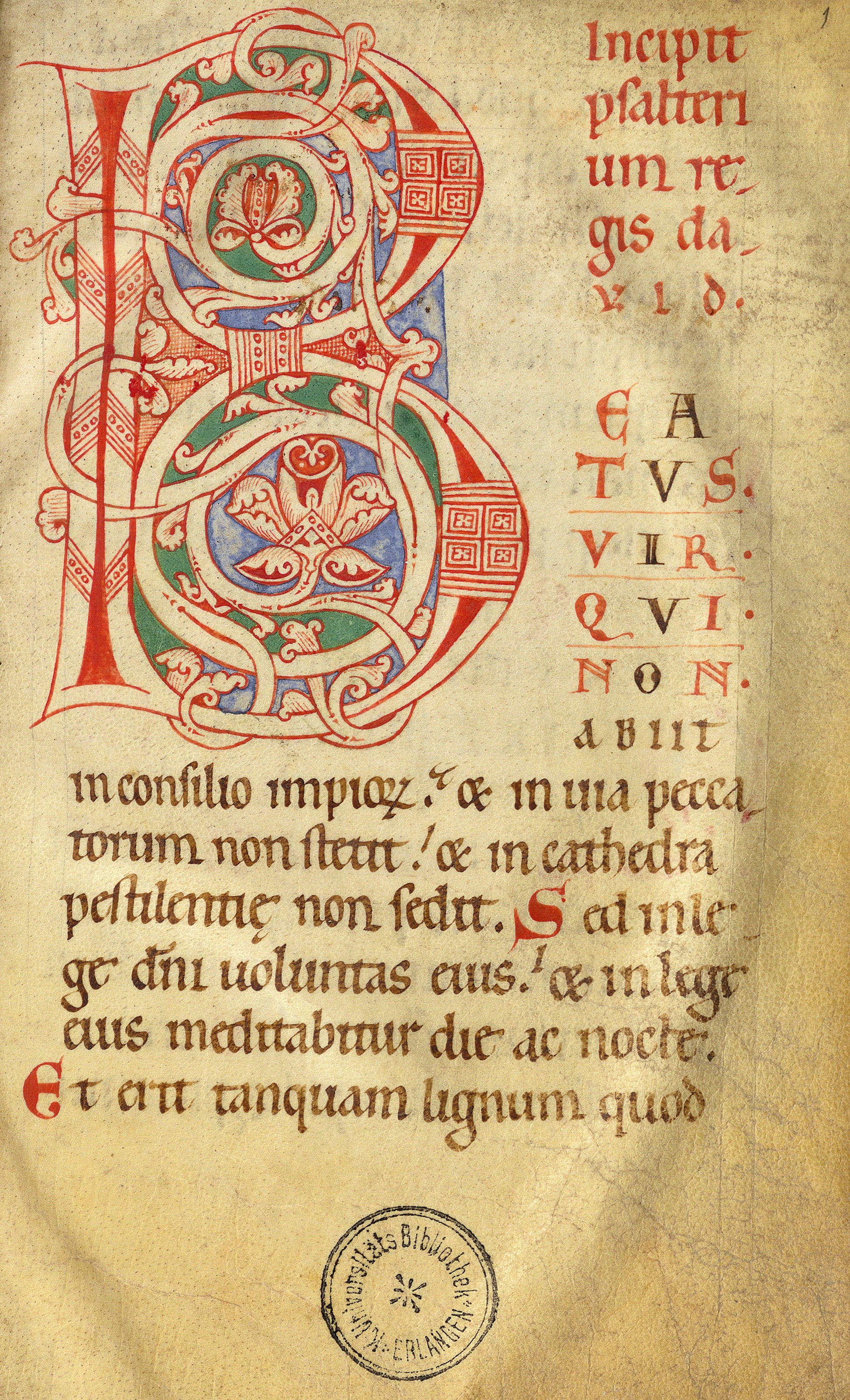 Seite aus einer Handschrift des Klosters Heilsbronn
