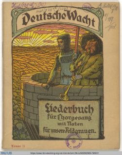 Titelbild eines Gesangsbuches für deutsche Soldaten im 1. Weltkrieg