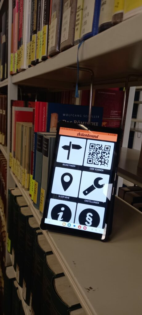 Tablet mit der App Actionbound