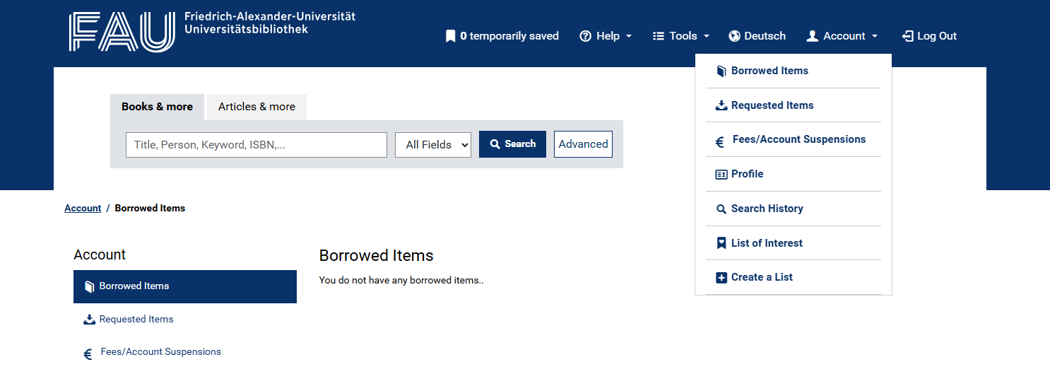 Screenshot Library Account