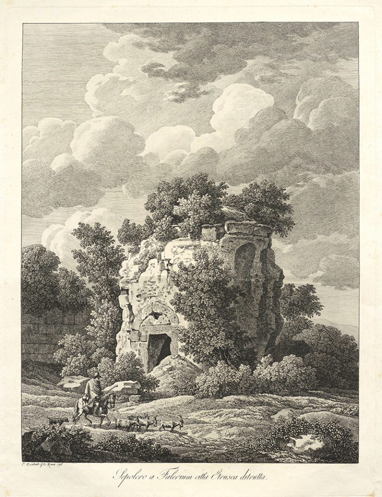 Johann Christian Reinhart: Sepolcro a Falerium città Etrusca ditrutta