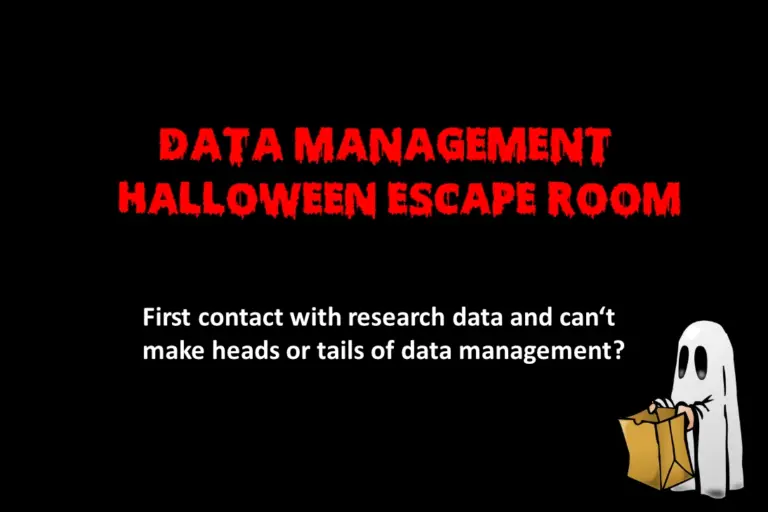 October, 29: Online Data Management Halloween Escape Room